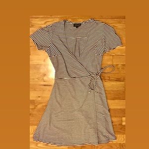 Topshop Striped Wrap Dress